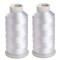 2 Huge Spools White Bobbin Fill Thread 60WT for Embroidery Machine and and Sewing Machines - 5500 Yards Ea